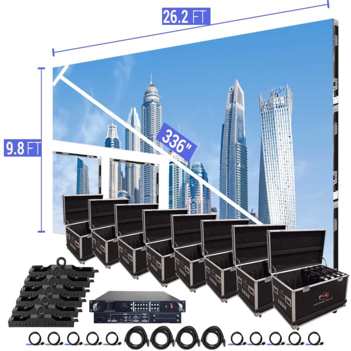 LED Video Wall Screen 26.2′ x 9.8′ P3.91mm Double Indoor Turn-key