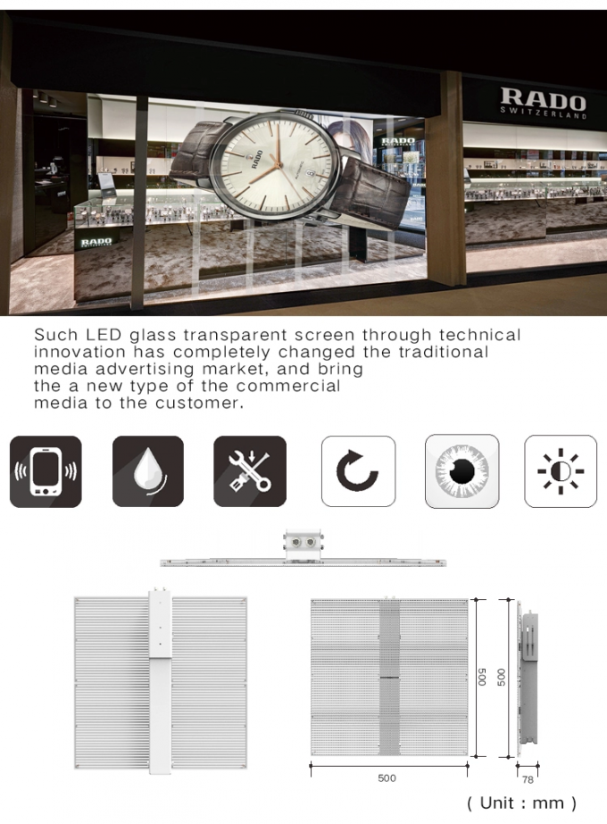 p3.91 p7.82 transparent glass led display