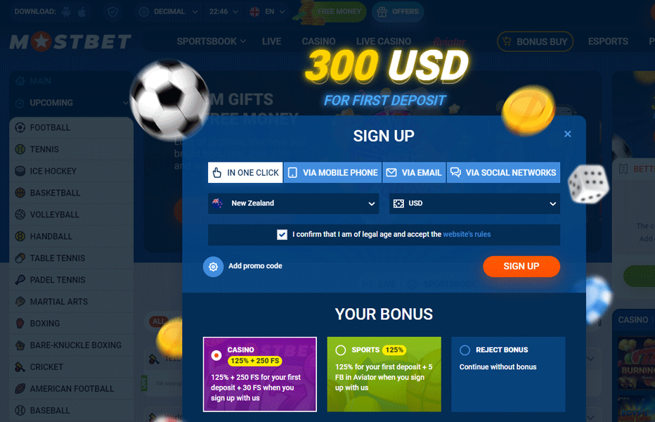 mostbet casino promo code