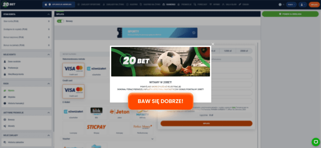 20bet promo code