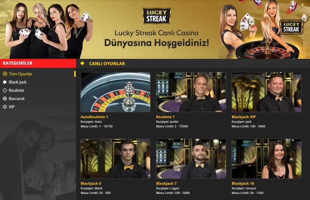 Lucky Streak Canlı Casino - Lucky Streak Oyunları Dinamobet'de Oynanır!